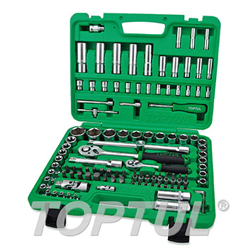 108PCS Professional Grade 1/4" & 1/2" DR. Flank Socket Set