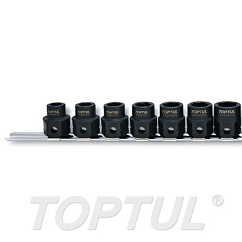 14PCS 1/2" DR. Stubby 6PT Impact Socket Rail Set