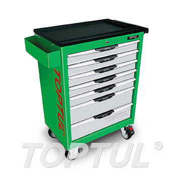 7-Drawer Mobile Tool Trolley - PRO-LINE SERIES - GREEN