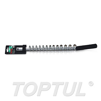 13PCS 1/4" DR. 6PT Socket Rail Set - METRIC