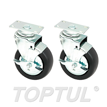 5"X2" PP Casters (2PCS SWIVEL W/LOCK)