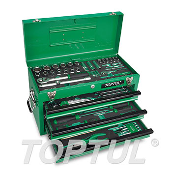 114PCS Professional Mechanics Tool Set W/3-Drawer Tool Chest