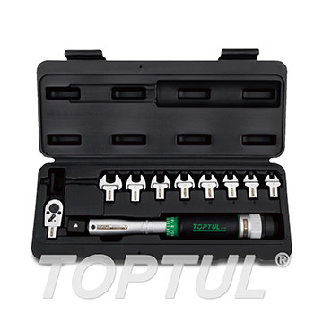 10PCS 3/8" DR. Head-Interchangeable Spanner Torque Wrench Set