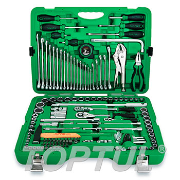 144PCS Professional Grade 1/4", 3/8" & 1/2" DR. Flank Socket Wrench Set