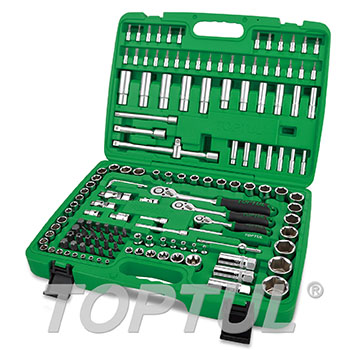 151PCS Professional Grade 1/4", 3/8" & 1/2" DR. Flank Socket Set