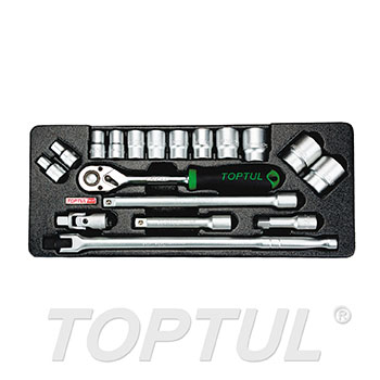 18PCS - 1/2" DR. Flank Socket Set
