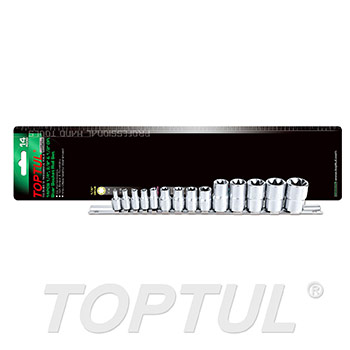14PCS 1/4", 3/8" & 1/2" DR. Star Socket Rail Set