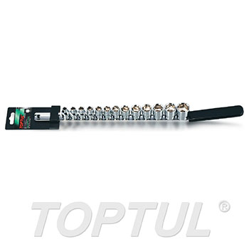 13PCS 3/8" DR. 6PT Socket Rail Set - METRIC