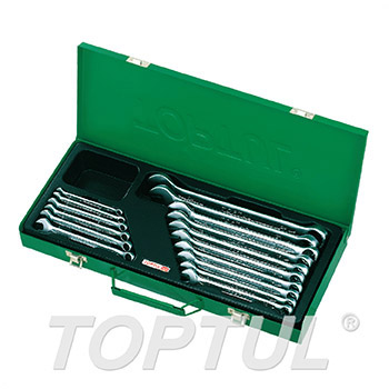 15° Offset Standard Combination Wrench Set - METAL BOX