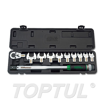 11PCS 1/2" DR. Head-Interchangeable Spanner Torque Wrench Set