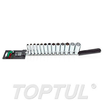 13PCS 3/8" DR. 6PT Deep Socket Rail Set - METRIC