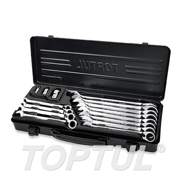 15PCS Pro-Series Reversible Ratchet Combination Wrench Set