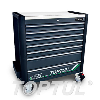 7-Drawer Mobile Tool Trolley (Jumbo Model) - BUMPER SERIES - Stainless Steel Worktop