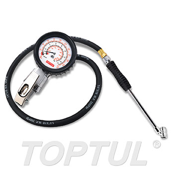 3-Function Tire Pressure Gauge W/ Dual Tire Chuck