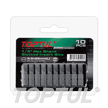 1/4" Hex Shank Slotted Insert Bits (10PCS)