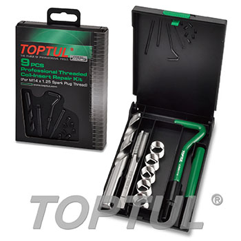 9PCS Professional Threaded Coil-Insert Repair Kit (For Spark Plug Thread)