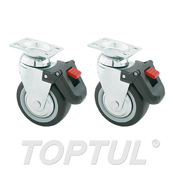 5"X2" TPR Casters (2PCS SWIVEL W/LOCK)