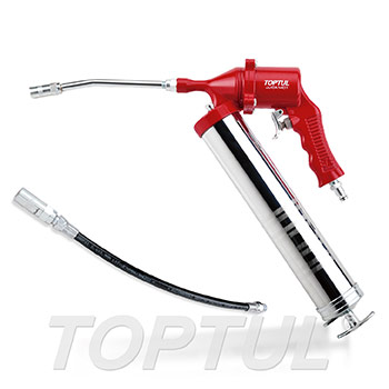 Air Operated Continuous Flow Grease Gun (Pistol Grip Type)-W/ 6" Rigid Tube & 12" Flexible Hose