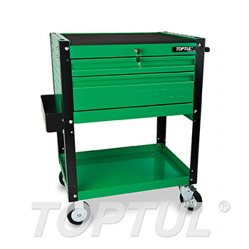 2-Drawer Service Cart - GENERAL SERIES - GREEN - GLOSS FINISH