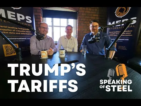 Title card for an analyst briefing on the North American steel market after the reintroduction of Section 232 tariffs