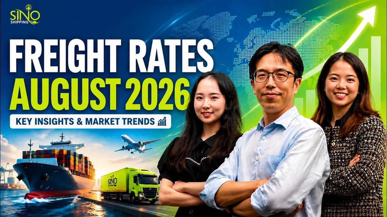 Thumbnail from a freight-market video on China export container rates in August 2026