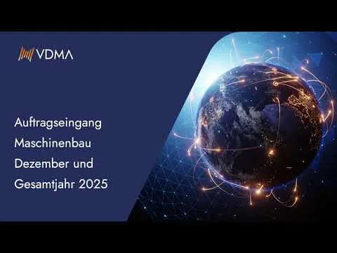Dr Johannes Gernandt of VDMA presenting the December 2025 order-intake figures
