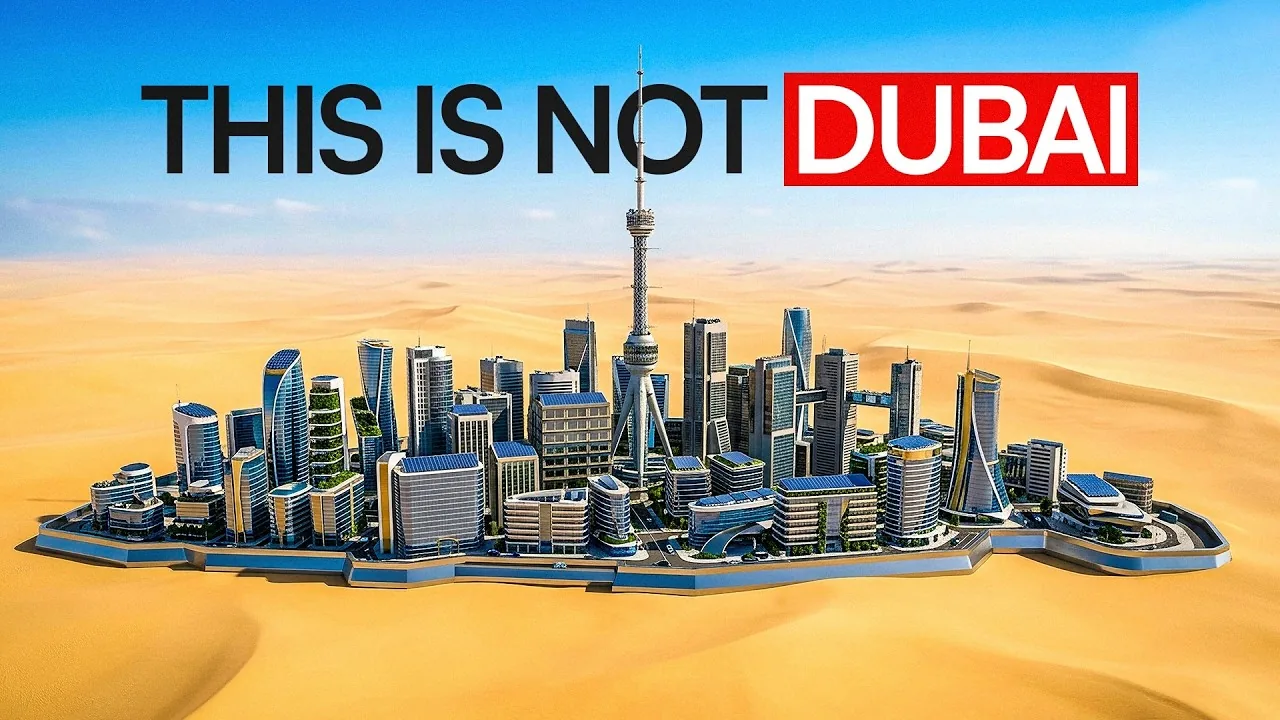 Video thumbnail showing new high-rise construction in Uzbekistan against a city skyline