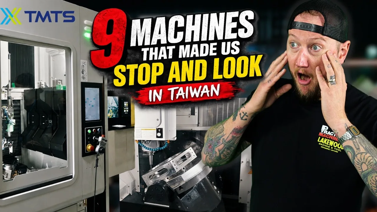 Practical Machinist's TMTS 2026 show-floor episode title frame, Taichung
