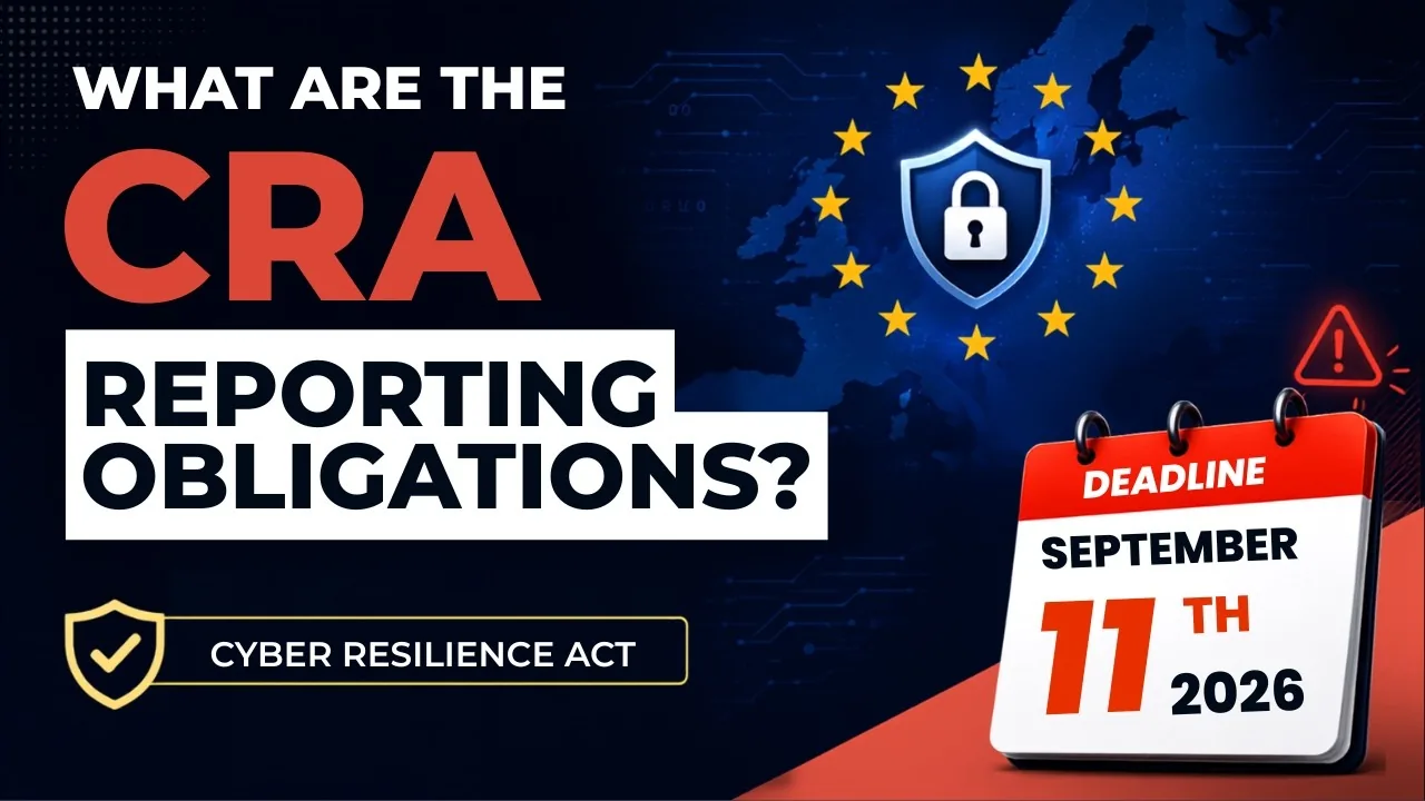 Title card for a Codific explainer on CRA reporting obligations and reporting to the ENISA Single Reporting Platform